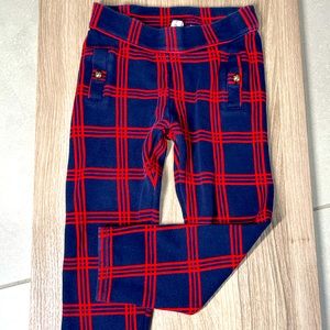 Janie and Jack stretch dress pants plaid girl size 4 navy and red